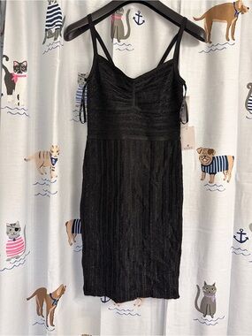 Herve Leger Black Sleeveless Strappy Mini Dress
